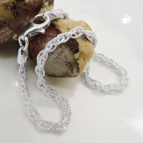 3mm Armband Doppelankerkette 925 Silber 19cm