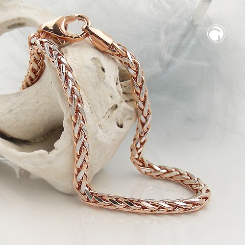 2,6mm Armband Zopfkette 585 Rotgold 19cm Unisex