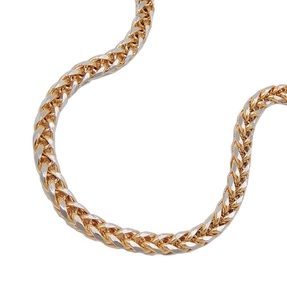 2,4mm Armband Zopfkette Armkette Armschmuck 585 Gold Gelbgold rhodiniert 19cm