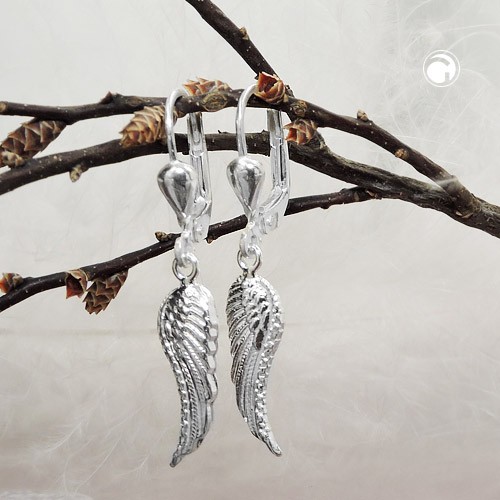 Brisur Flügel glänzend 925 Silber Damen