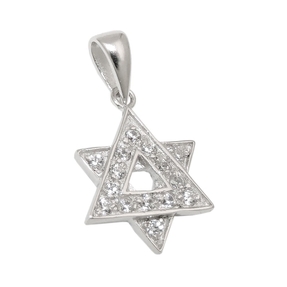 Anhänger Silberanhänger David-Stern mit vielen weißen Zirkonia 925 Silber Anhänger Silberanhänger David-Stern mit vielen weißen Zirkonia 925 Silber