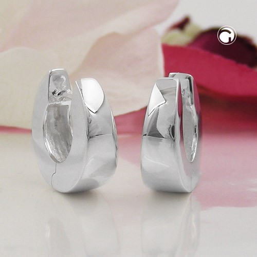 14x5mm Creole gewölbt 925 Silber Damen