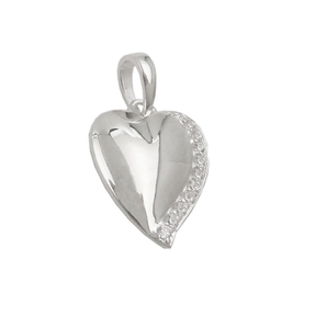 Anhänger Silberanhänger Herz mit weißen Zirkonia 925 Silber Damen