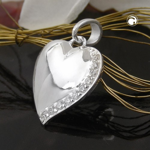 Anhänger Herz Zirkonia 925 Silber Damen