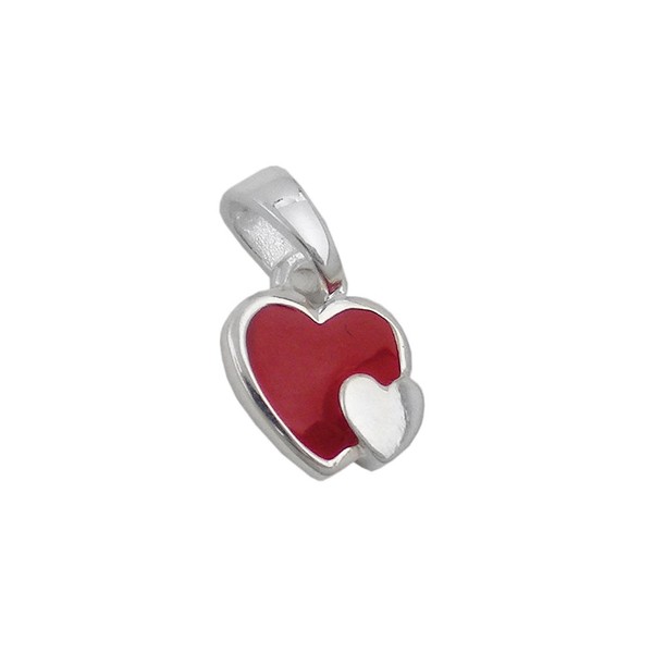Anhänger Herzen rot 925 Silber Kinder