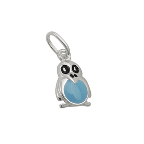 Anhänger Silberanhänger Pinguin schwarz-blau lackiert 925 Silber Kinder Anhänger Silberanhänger Pinguin schwarz-blau lackiert 925 Silber Kinder
