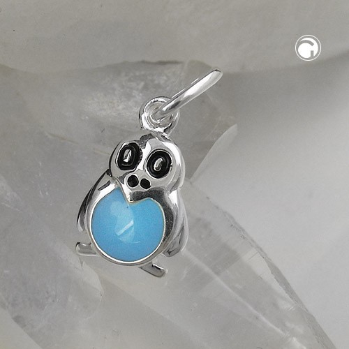 Anhänger Pinguin schwarz-blau 925 Silber Kinder