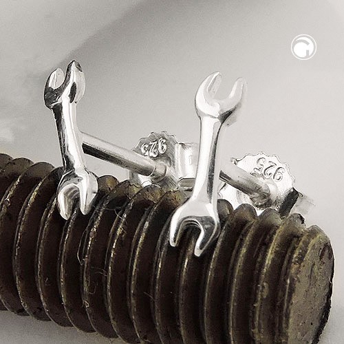 Paar Stecker Schraubenschlüssel 925 Silber