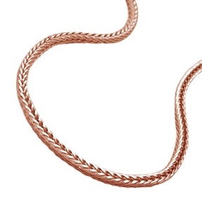 1,5mm Kette Collier Fuchsschwanz vierkant 925 Silber rosé Gold vergoldet, 42cm