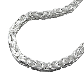 8mm Kette Königskette vierkant glänzend 925 Silber Halsschmuck Herren 80cm