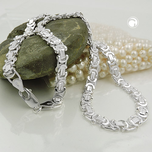 8x4mm Kette Königskette 925 Silber Herren 50cm