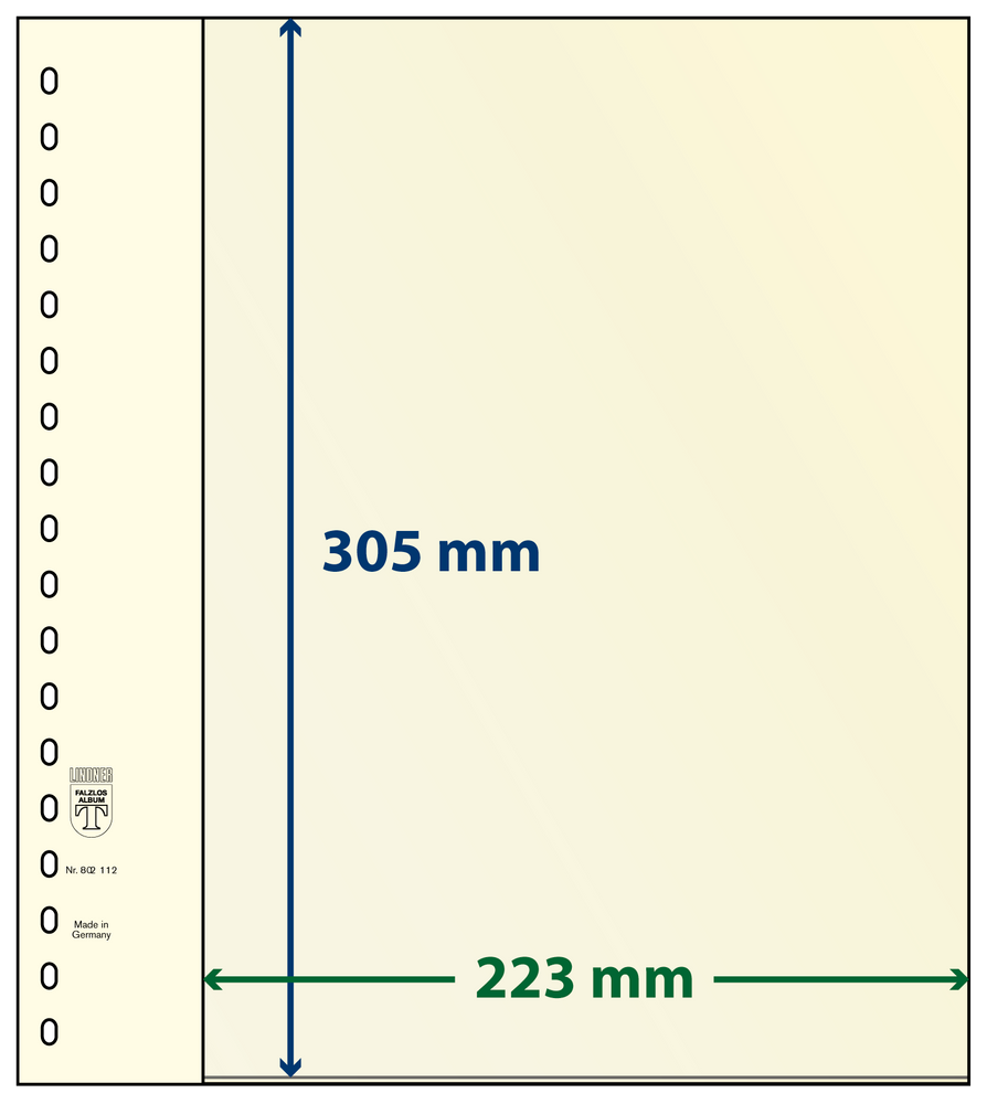 Feuille De Classement LINDNER OMNIA – 5 Bandes 52 Mm, Noire, Pack De 10 – Format 272x296 Mm – Pour Collectionneurs