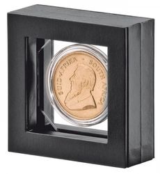 LINDNER Coffret numismatique bois massif CARUS-1 avec un plateau bleu foncé pour 30 monnaies