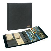 Prophila Petit Album Pour 100 Cartes Postales Et Lettres – Jusqu’à 190x125 Mm – Couverture Cuir Noir – Fermeture à Clip