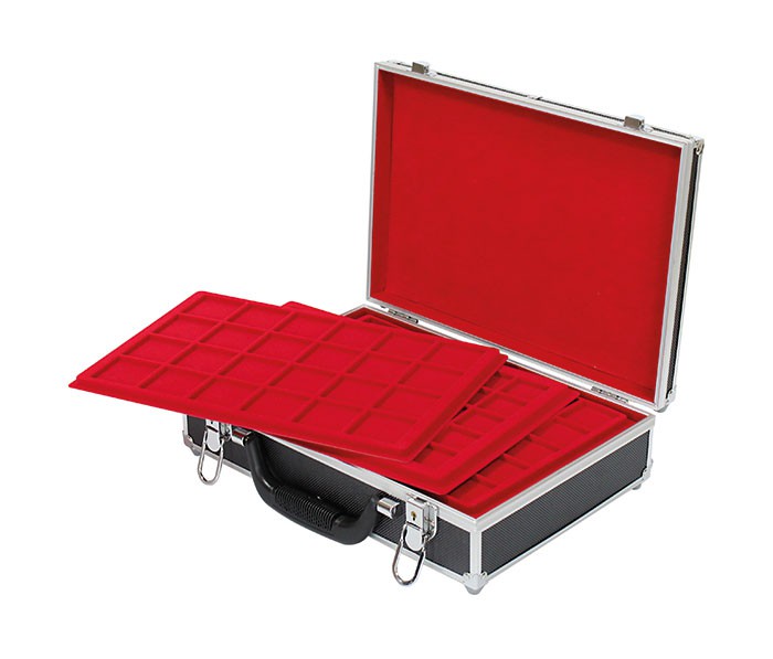 Large coin collection case with 8 coin trays of choice
