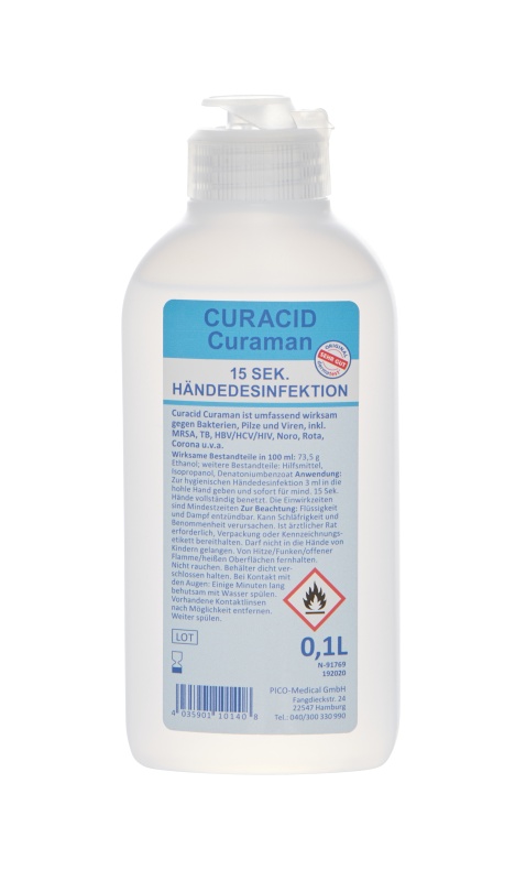 CURACID CURAMAN - Hand disinfection - Virucide - RKI, VAH