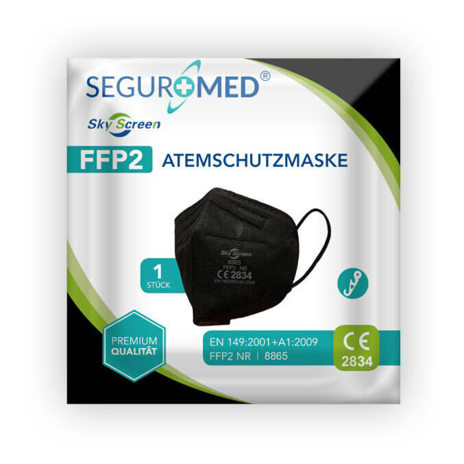 SEGUROMED - FFP2 Respirators - 20 pieces - Color:Black