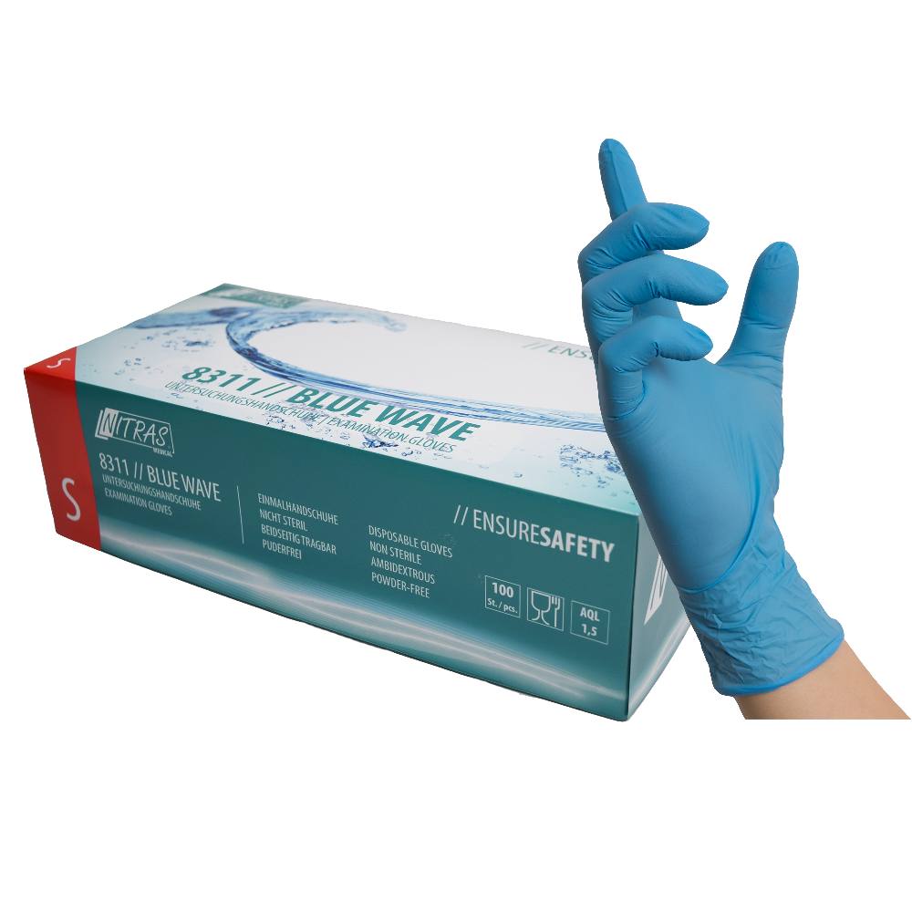 NITRAS BLUE WAVE - Nitrile disposable gloves - 100 pieces
