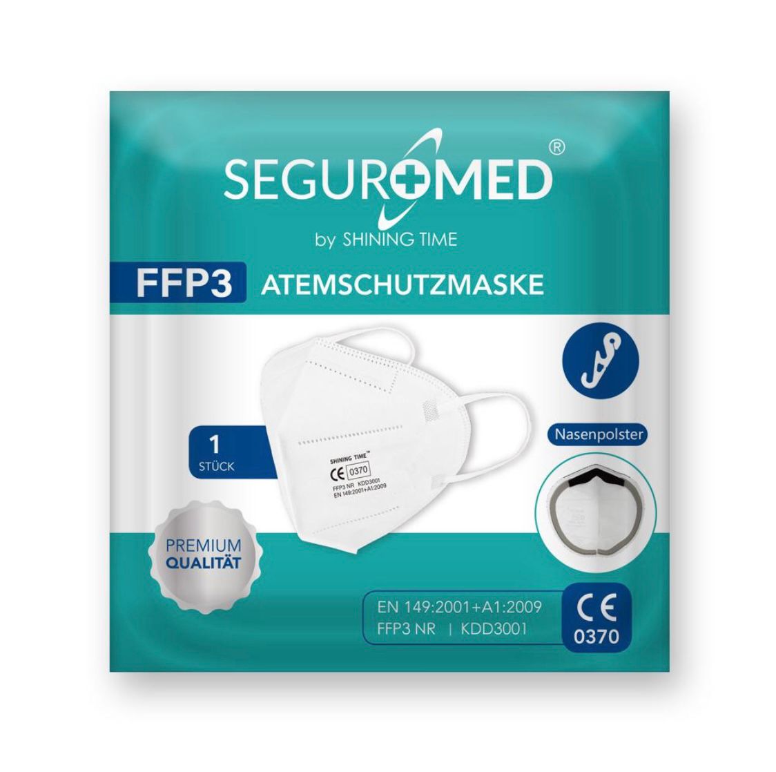 SEGUROMED FFP3 respirator with nose pad