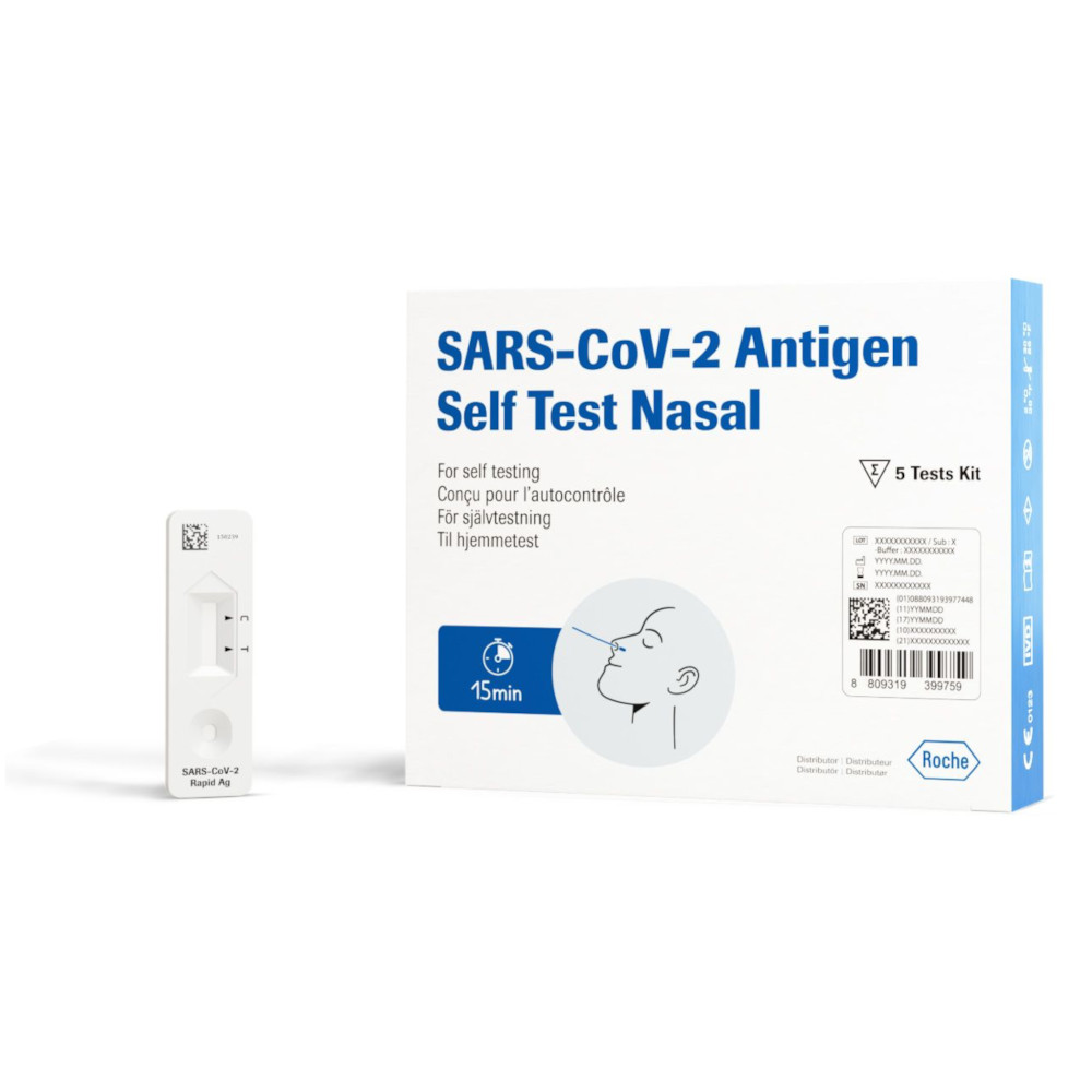 Roche SARS-CoV-2 Antigen Self Test for Lay Persons, 5 pcs. Roche SARS-CoV-2 Antigen Self Test for Lay Persons, 5 pcs.