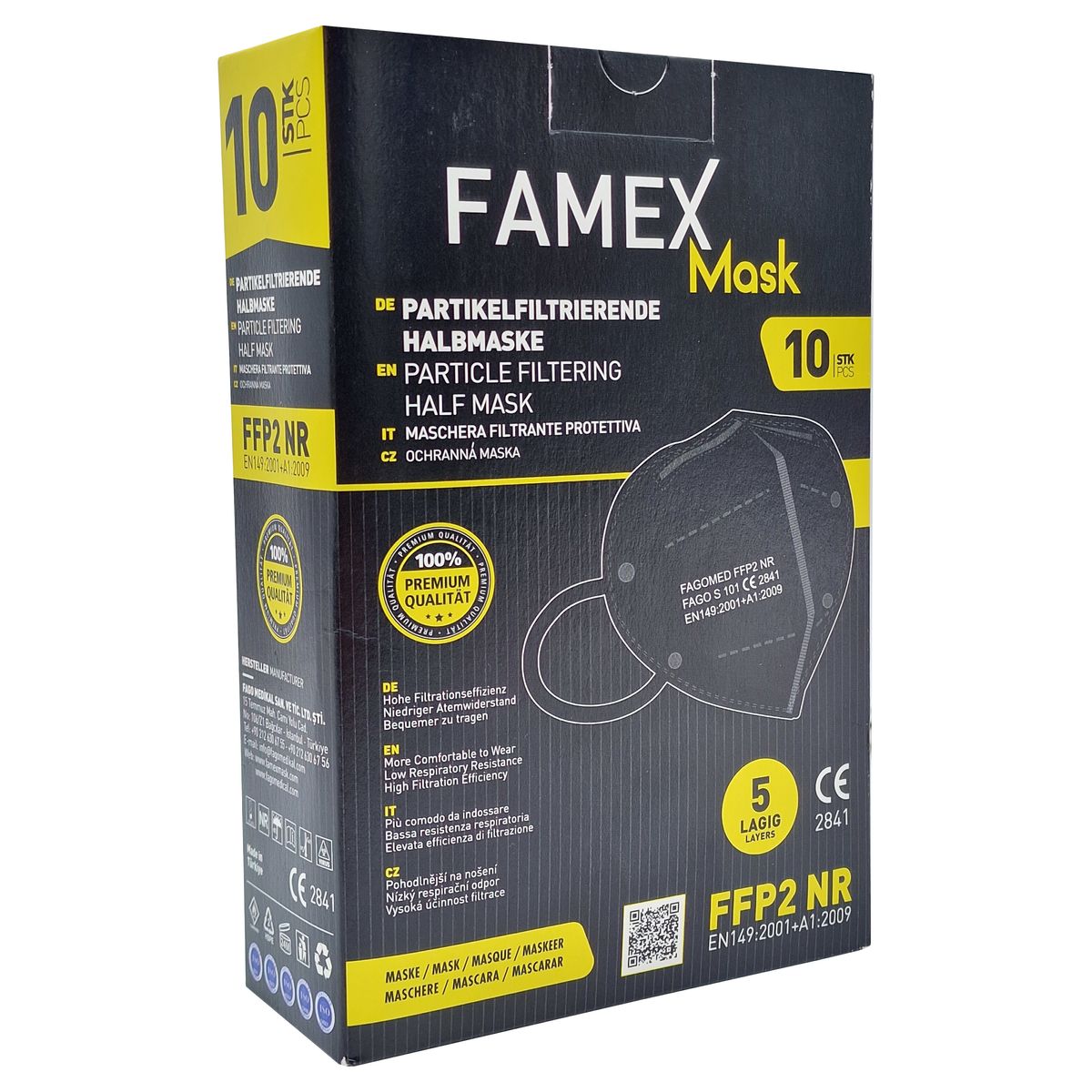 Famex FFP2 respirator masks 10 pieces Black