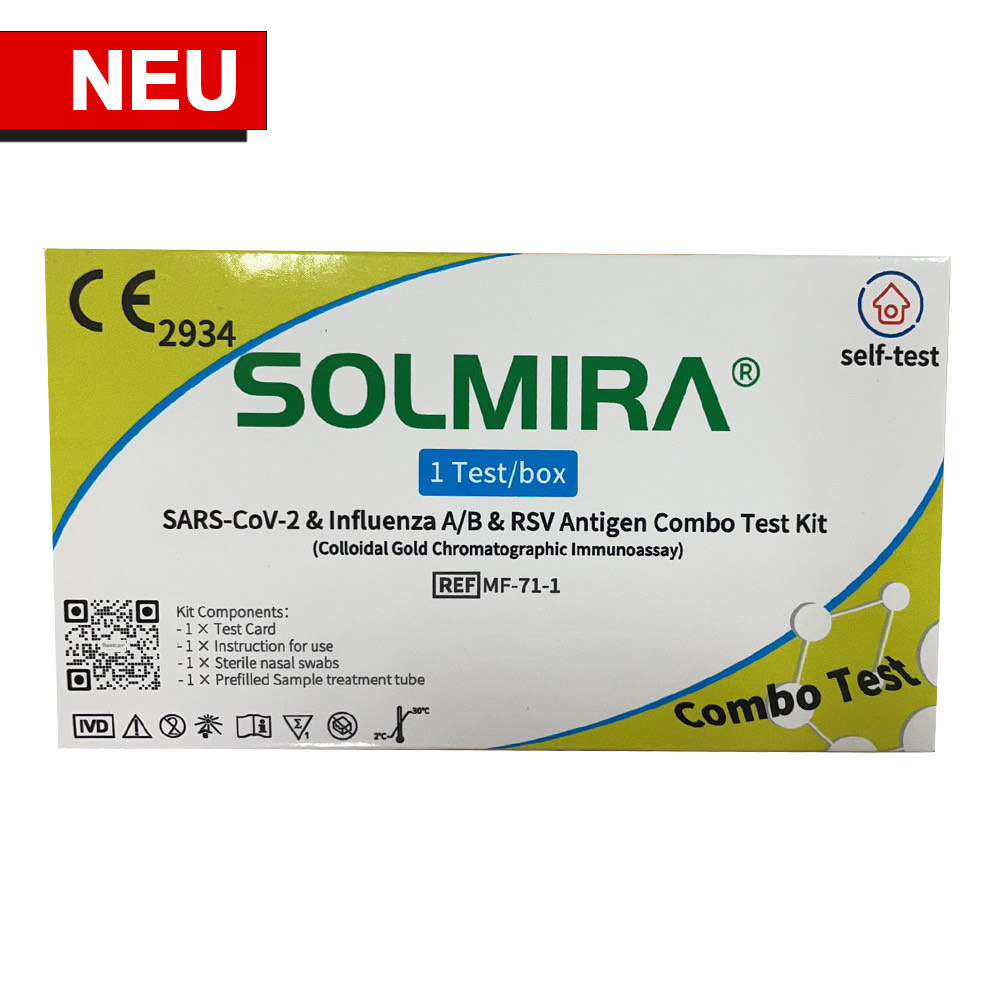 Solmira SARS-CoV-2 + Influenza A/B + RSV Self Test