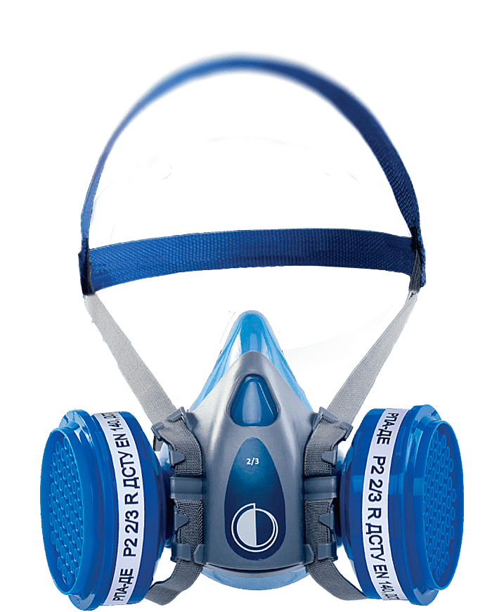 iMask RPA-DE half mask with 2x FRPA P2 R filter