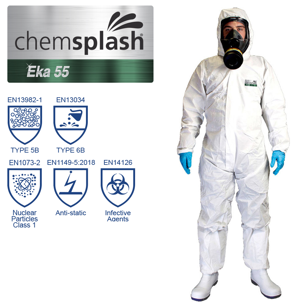 Chemsplash Eka 55 Coverall Type 5B/6B - White