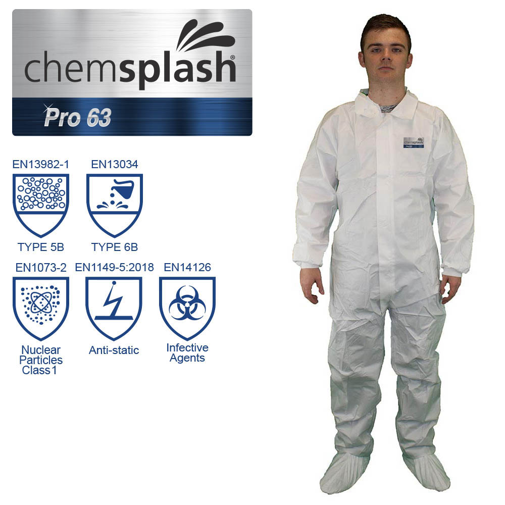 Chemsplash Pro 63 Collar Coverall Type 5B/6B with Collar