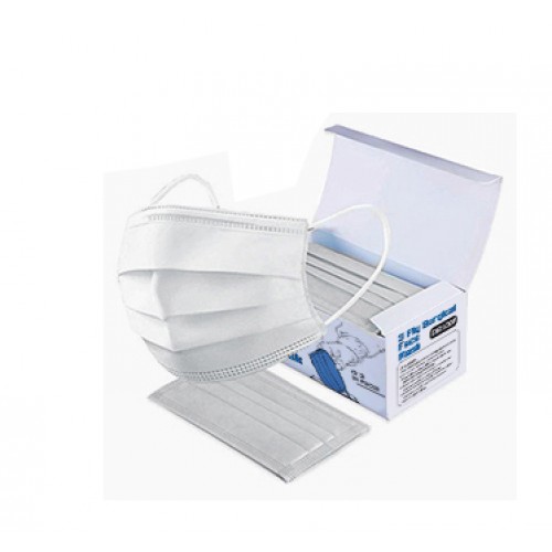 Chemsplash 3-layer surgical face mask with elastic loops 50x