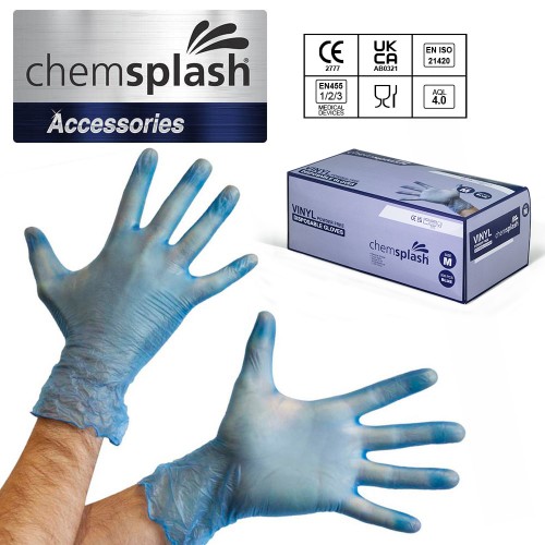 Chemsplash Vinyl Powder Free Disposable Gloves - Box of 200
