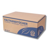 Geschlossener Karton Falthandtücher in Schrägansicht