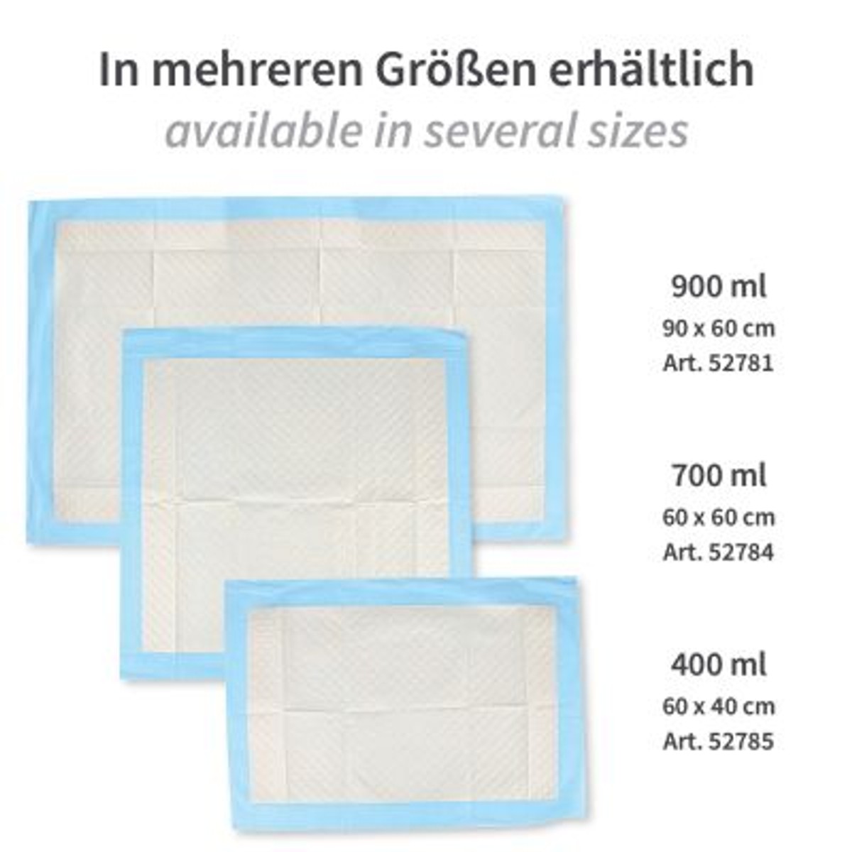 Drei Größen: 900 ml (90 x 60 cm), 700 ml (60 x 60 cm), 400 ml (60 x 40 cm) Drei Größen: 900 ml (90 x 60 cm), 700 ml (60 x 60 cm), 400 ml (60 x 40 cm)