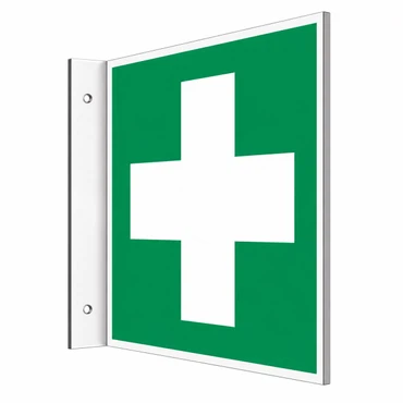 erste hilfe schild ISO 7010 nachleuchtend Fahnenschild erste hilfe nachleuchtend