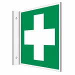 erste hilfe schild ISO 7010 nachleuchtend Fahnenschild erste hilfe nachleuchtend