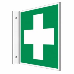 erste hilfe schild ISO 7010 nachleuchtend Fahnenschild erste hilfe nachleuchtend