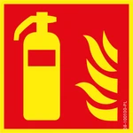 Brandschutzschild Feuerlöscher nachleuchtend