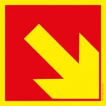 Brandschutzschild Richtungsangabe aufwärts abwärts selbstklebend nachleuchtend