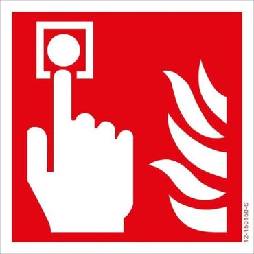 Brandschutzschild „Brandmelder“, ISO 7010 - 10x10cm, Folie, selbstklebend