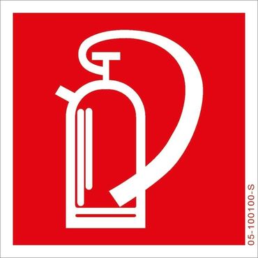 Brandschutzschild „Feuerlöscher“, BGV A8 F05 - 20x20cm, PVC Schild, 1 mm stark, lang nachleuchtend nach DIN 67510