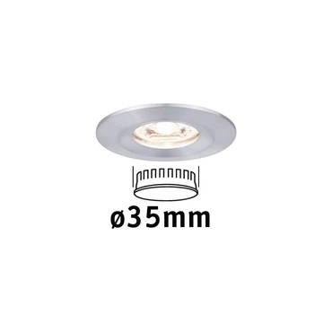 Paulmann No. 94304 Einbauleuchte Nova mini starr IP44 4W 2.700K Alu gedreht 230V