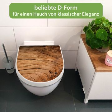 WC Sitz mit Absenkautomatik D Form Motiv Trockenes Holz