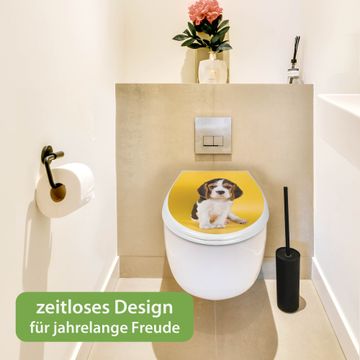 Toilettendeckel weiß mit Absenkautomatik Motiv Beagle