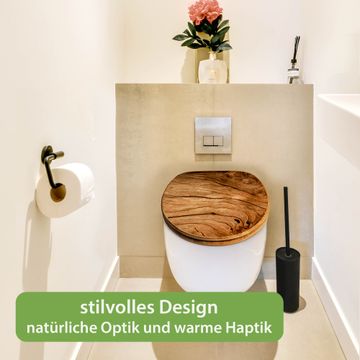 Design WC-Sitz Bambus Absenkautomatik Motiv Trockenes Holz