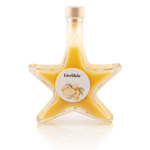 Cremiger Eierlikör in Sternflasche Geschenkflasche 200 ml – Frontansicht Sternflasche Geschenkflasche 200 ml gefüllt mit klassischem, vollmundigem Eierlikör (20% Vol.), Frontansicht – ideales Weihnachtsgeschenk und Mitbringsel im Advent