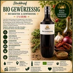 Infoblatt für Premium Bio Gewürzessig aus dem Rhein-Main-Gebiet