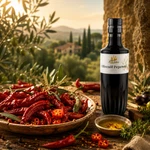 Olivenöl Peperoni extra vergine als würzige Spezialität für mediterrane Küche