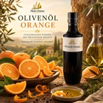 Stimmungsbild mit Premium Olivenöl Orange extra vergine aus Italien und frischen Orangen