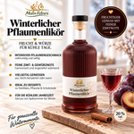 Main-Feines Winterlicher Pflaumenlikör 20 % vol. – fruchtig und fein würzig Steckbrief zum Main-Feines Pflaumenlikör mit 20 % vol., intensivem Pflaumengeschmack und feiner Zimtnote für die kühlere Jahreszeit.