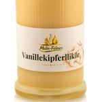 Vanillekipferl Sahnelikör Flaschenlabel Detailaufnahme Vanillekipferl Sahnelikör Flaschenlabel Weihnachtslikör